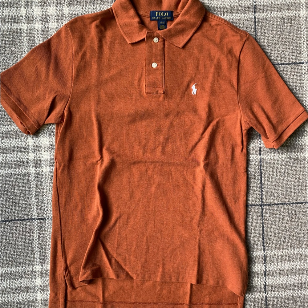 Ralph Lauren Iconic Mesh Polo, rust Boys size L 14-16